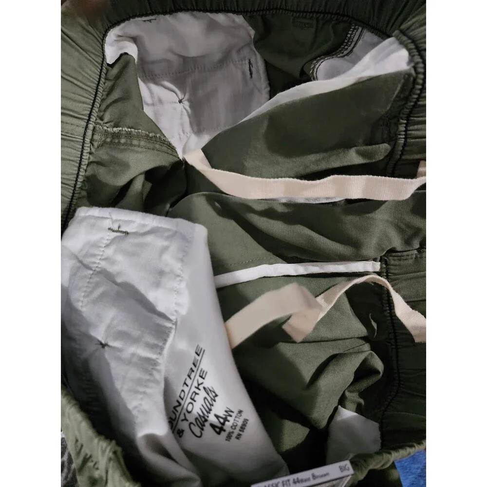Roundtree & Yorke Casuals Comfort Cargo Shorts Men's Big Man 44 Army Green New